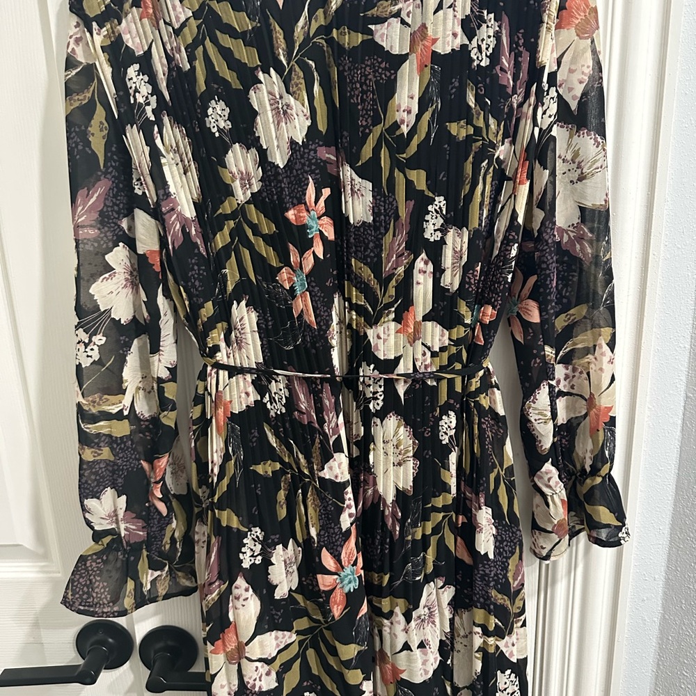 Vernacular Women’s Floral Pleated Dress, Size Small